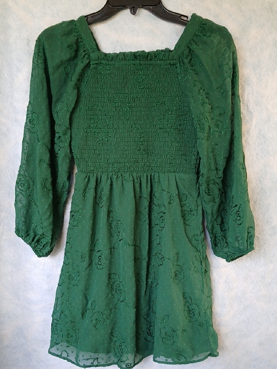 Rare Editions Other - Rare Editions Green Smocked Embroidered Girls Dress SZ 14